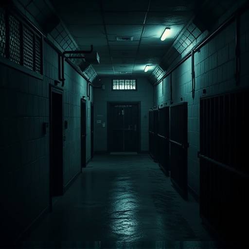 Fotografía de una celda en la prisión de Alcatraz, mostrando la frialdad y el aislamiento de esta famosa prisión de alta seguridad.
