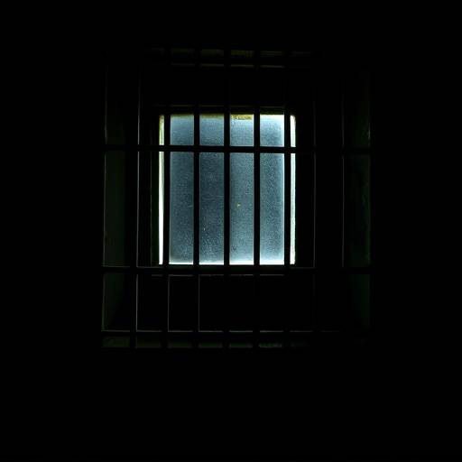 Imagen de una celda en el corredor de la muerte, con una ventana enrejada y un ambiente sombrío y opresivo.